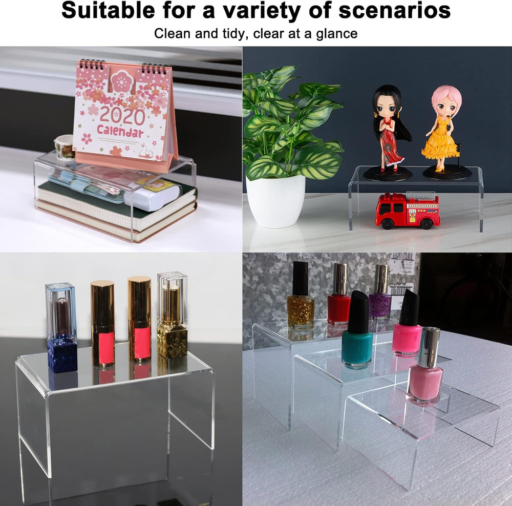 2 Sets Acrylic Display Risers 3 4 5 Inch Clear Cupcake Stand 6PCS