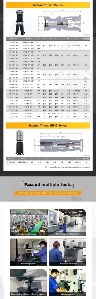ISO20-OTT Internal Thread Spindle Pull Claw Spindle Gripper 4 Petal Chrome