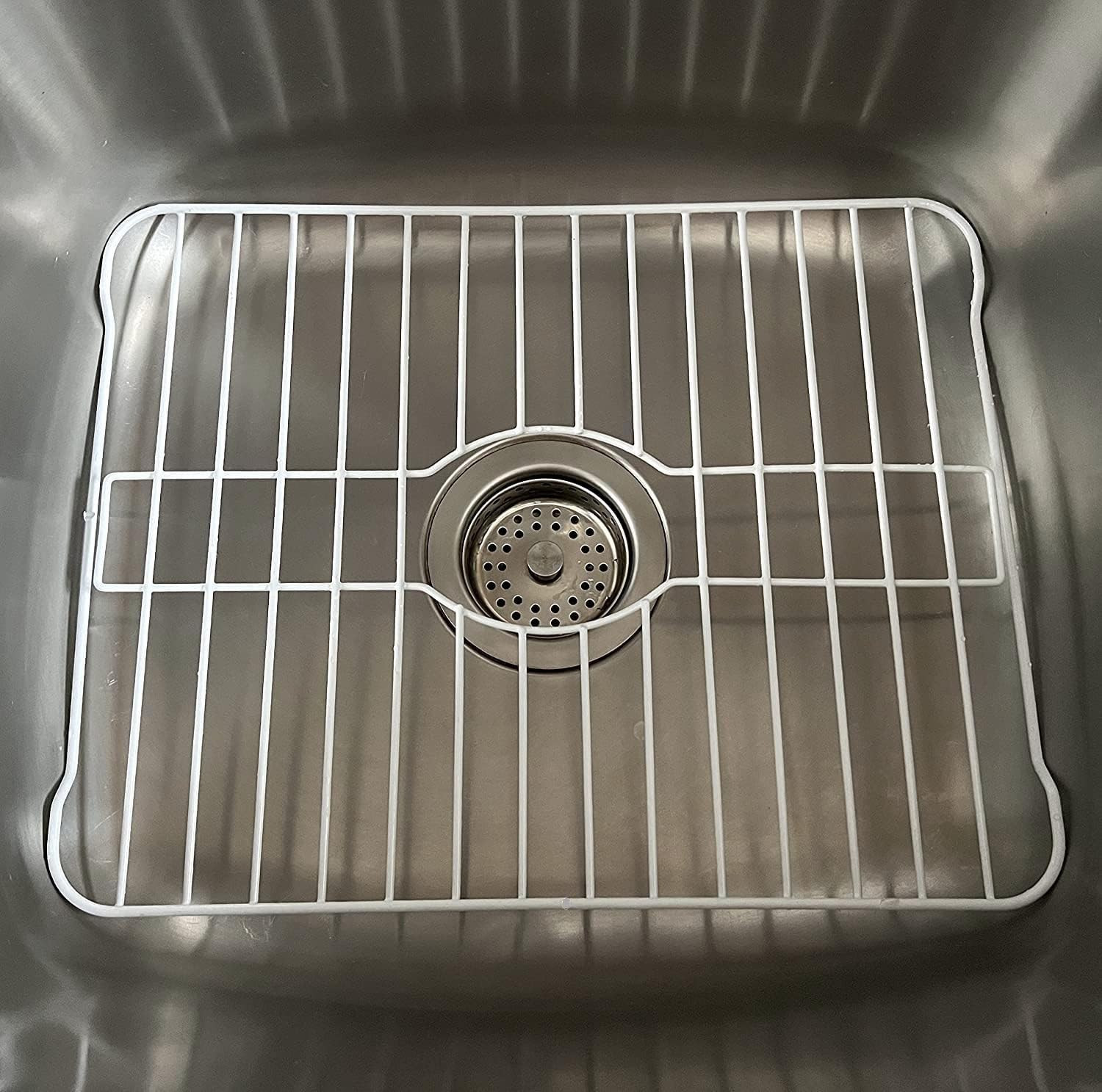 SOFINNI Sink Protectors for Kitchen Sink Bottom with White Coating Sink Grate