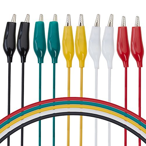 20 Pcs 5 Colors Alligator Clips Test Leads Set Electrical Testing Cables Set