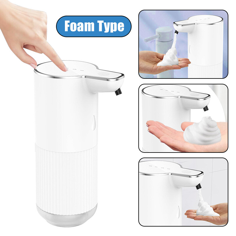 Automatic Foaming Soap Dispenser White Touchless 350ml USB Rechargeable