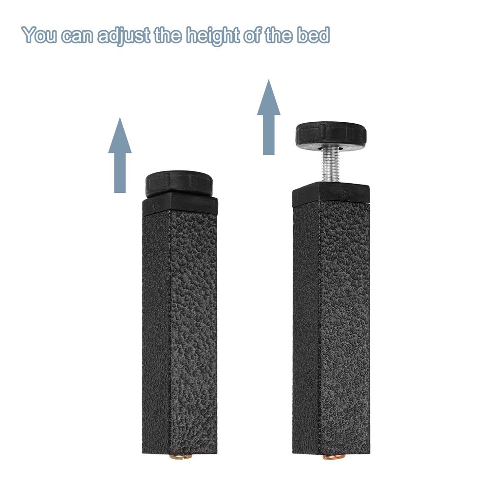 2 Pcs Adjustable Height Center Support Leg, 7" Bed Support Legs, Silver