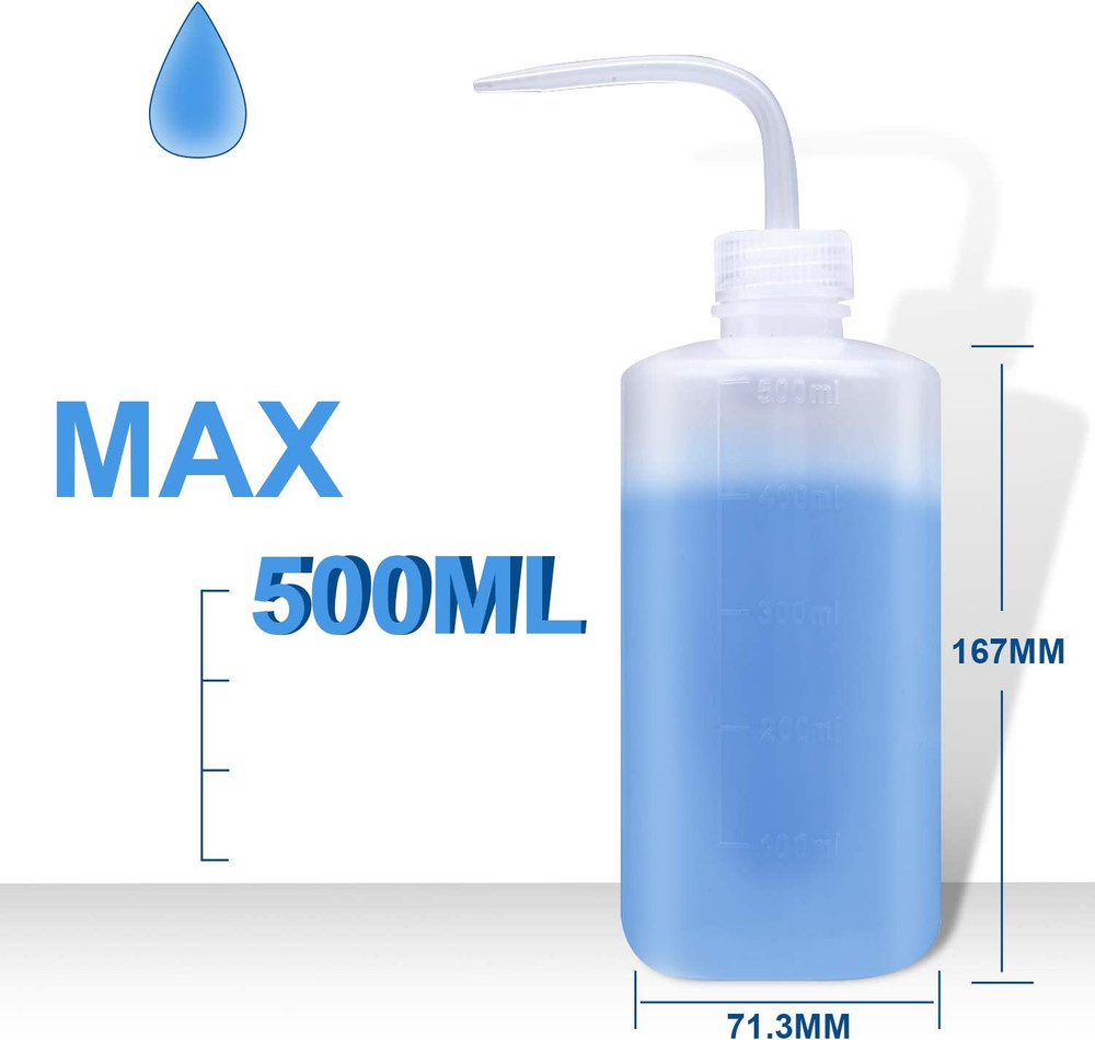 Wash Bottle, 3 Pack LDPE Squeeze Bottles, Safe Plastic Low Density Polyethylene