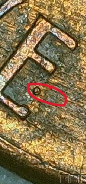 1989 P Penny Rev Embedded Strike Thru