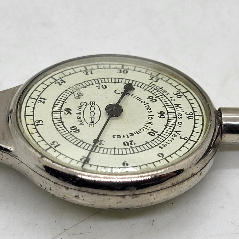 Scope Map Measurer & Magnetic Compass w/Leather Pouch & Instructions, Germany