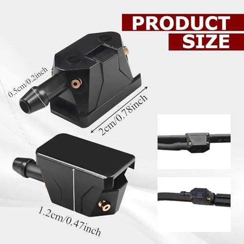 2 PCS Front Windshield Washer Nozzles, Windshield Nozzle Replacement, 4 Holes