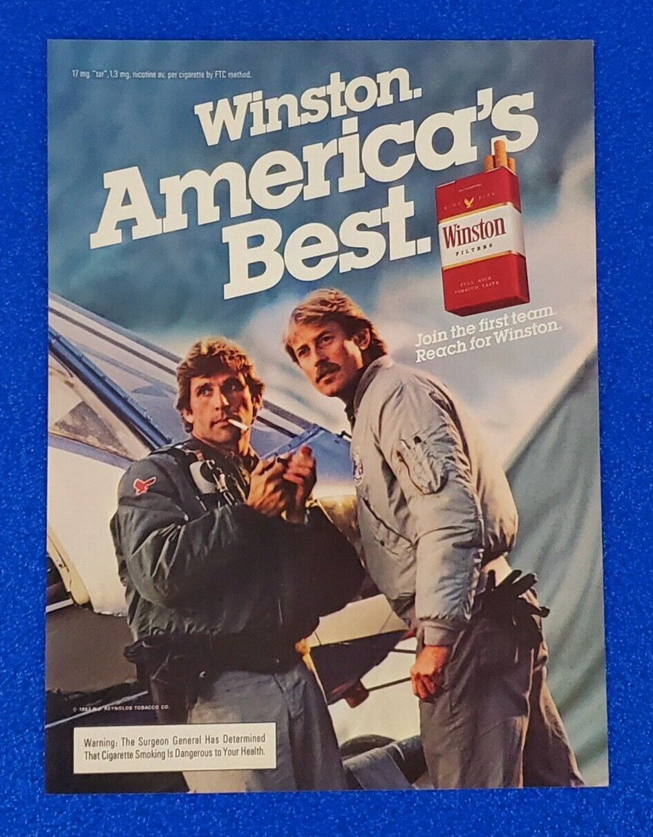 1983 WINSTON CIGARETTE ORIGINAL COLOR PRINT AD "JOIN THE FIRST TEAM" SHIPS FREE