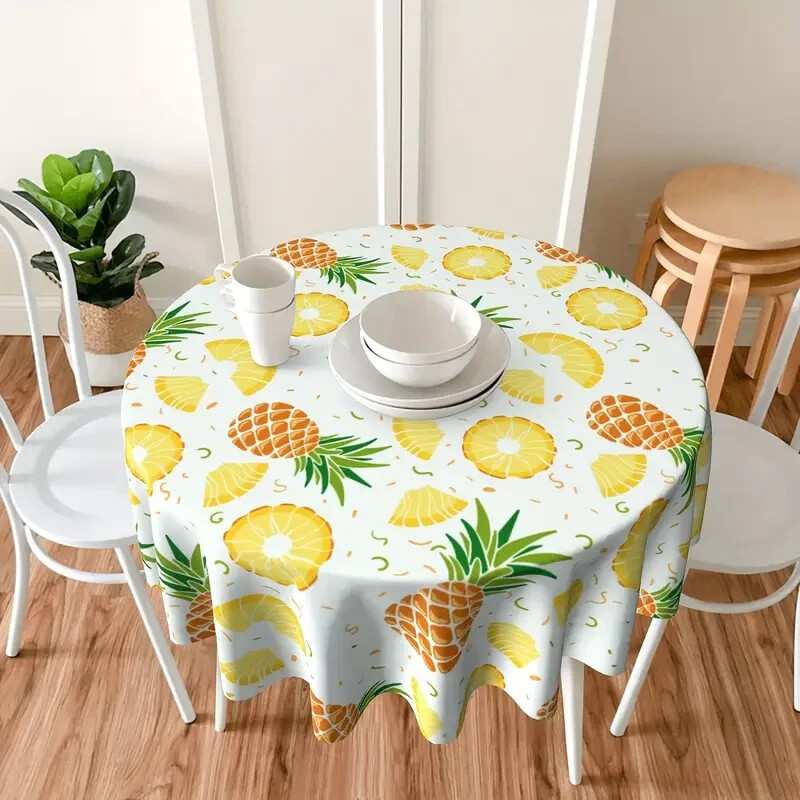 60 inch Round Pineapple and Slices Tablecloth