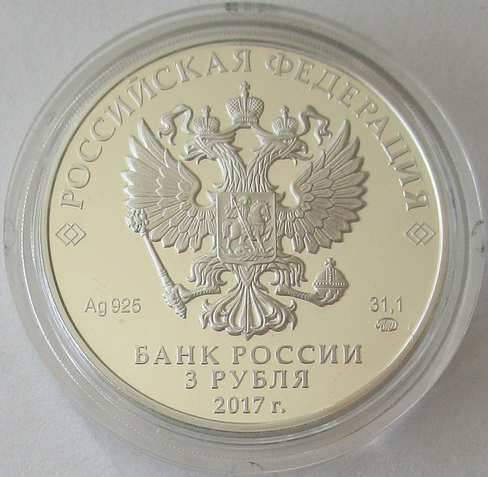 Russia 3 Roubles 2017 Monuments Surb-Khach Monastery 1 Oz Silver