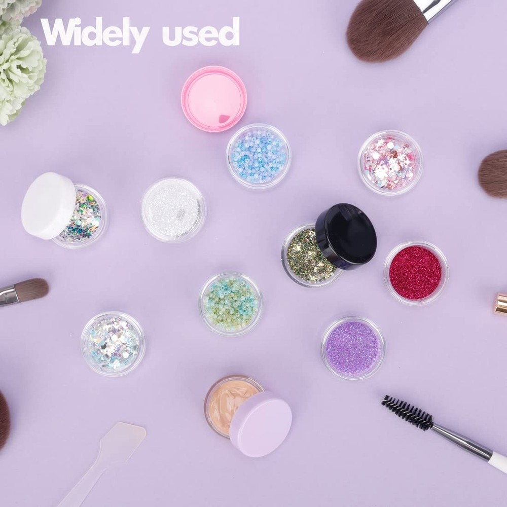 3 Gram Sample Containers with Lids, 25 Count Tiny Sample Jars, Empty Lip Balm Co