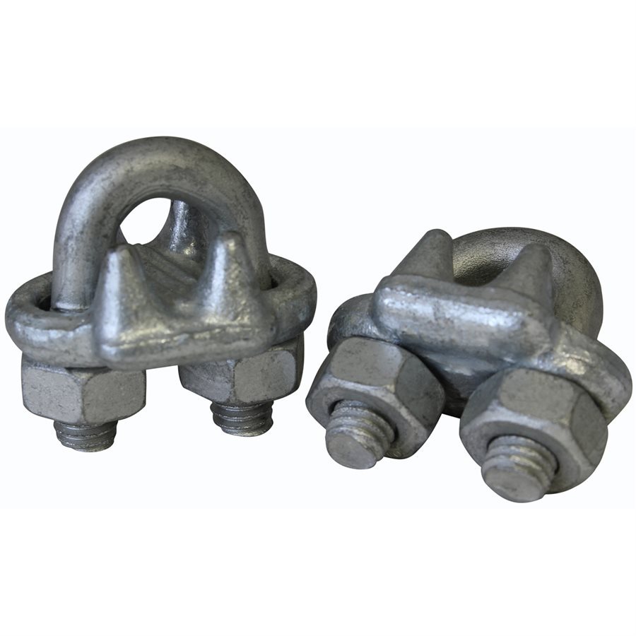 100 Drop Forged Hot Dip Galvanized Wire Rope Cable Clips,  3/16"