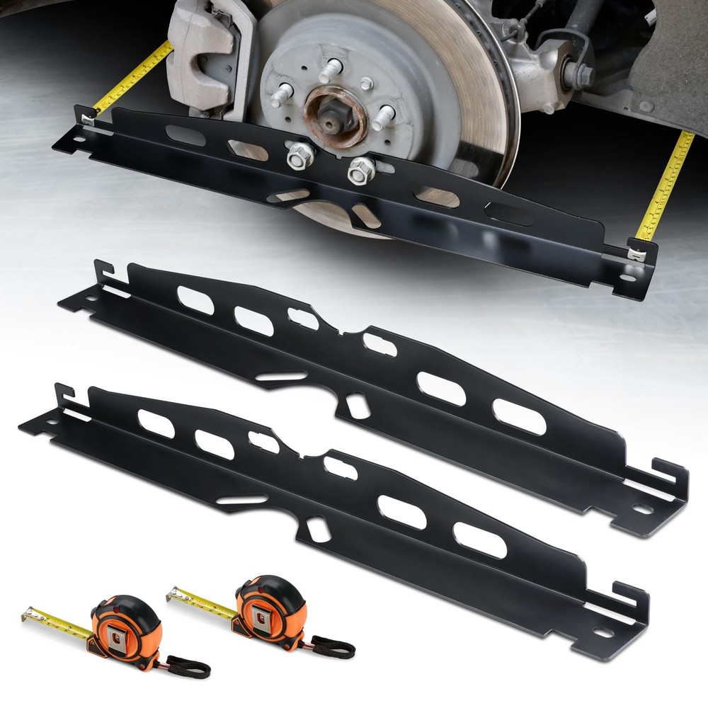SKYJDM 2-Pack Thick Wheel Alignment Plates Tool Kit with Measuring Black