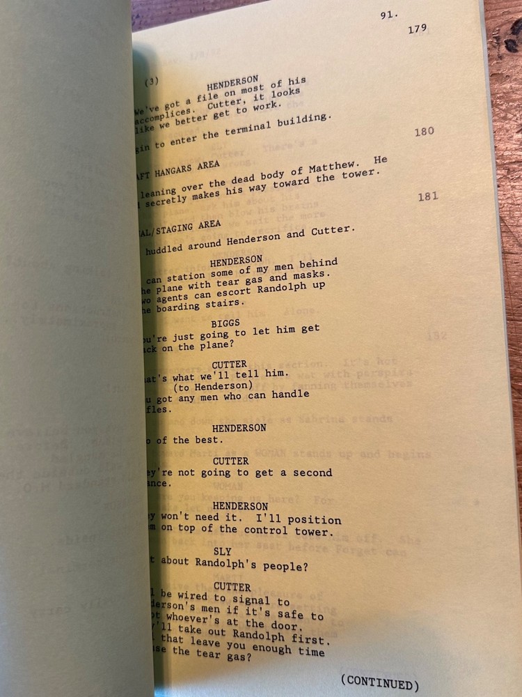PASSENGER 57 MOVIE ORIGINAL SCREENPLAY SCRIPT WESLEY SNIPES
