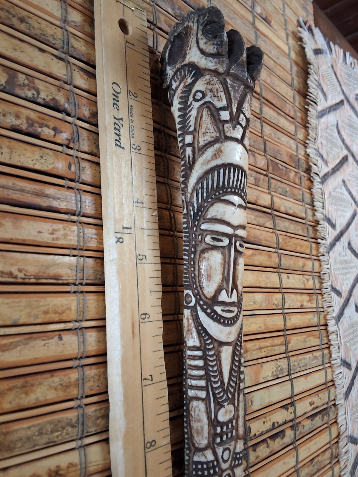 Papua New Guinea Rat Tooth Dagger Carved Artifact 16"