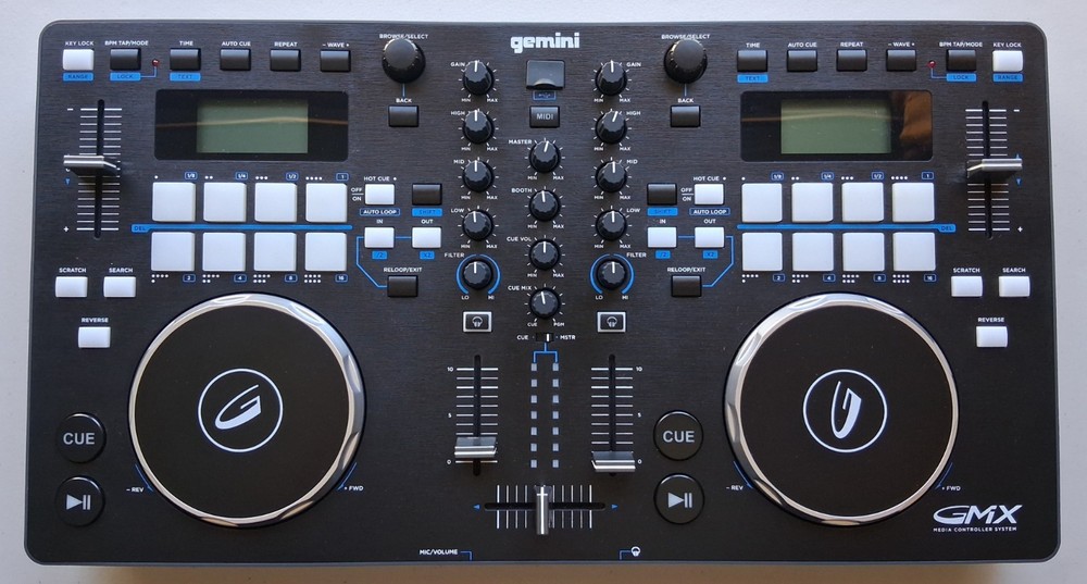 Gemini GMX 2-Channel DJ Controller Virtual DJ Filter Loop RGB Buttons