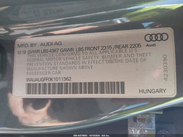 A3 AUDI 2019 Glove Box 4934218