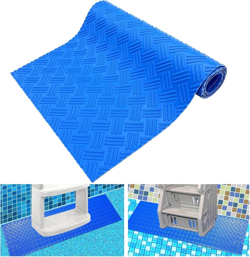 Swimming Pool Ladder Pad - Protective Mat, Blue, Medium