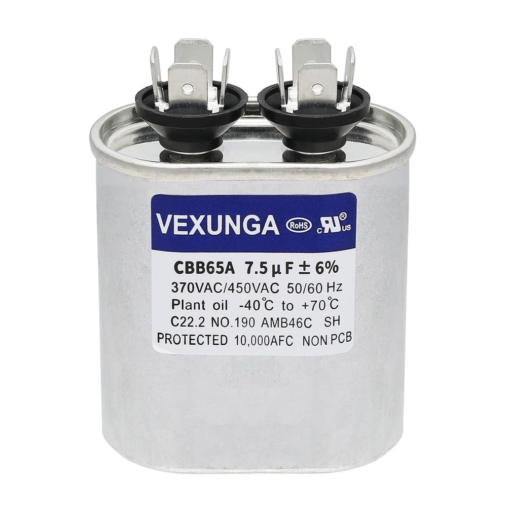 Reliable 7.5uF Oval Run Start Capacitor 370/440VAC for Efficient AC Performance