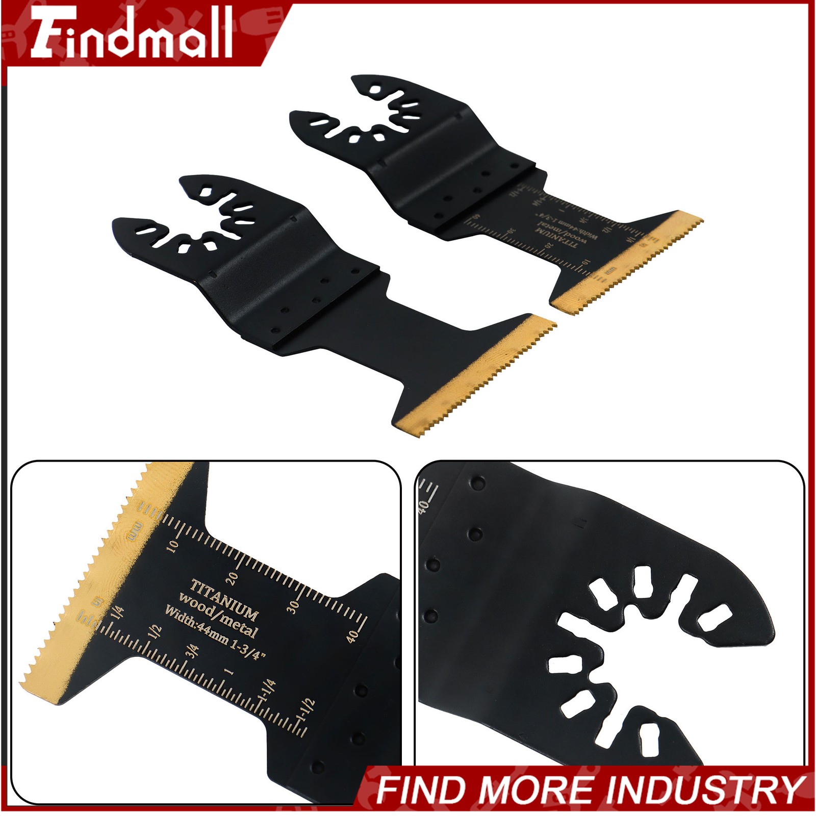 Findmall 20 PCS Titanium Oscillating Multi Tool Blades Kit for Metal & Wood