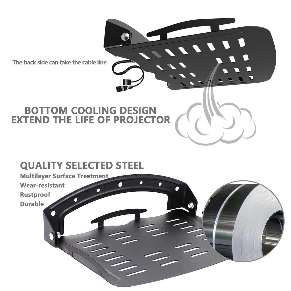 Floating Shelf For Projector Wall Mount 90degree Foldable Loading Capacity 8.8lb