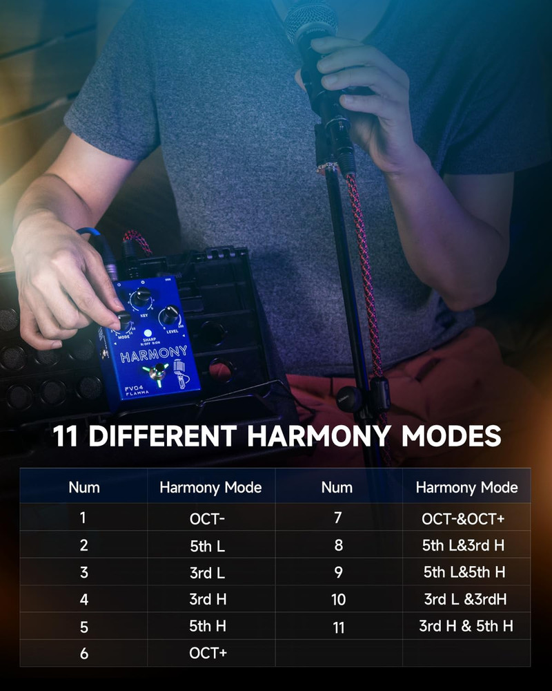 FV04 Vocal Harmony Pedal Vocal Effects Processor Stompbox Voice Mic Harmonizer w