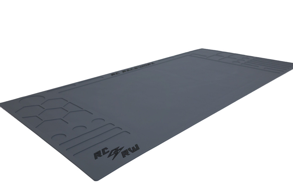 RC Raceworx Flight Deck Pit Mat 23x48 - Gray and Black