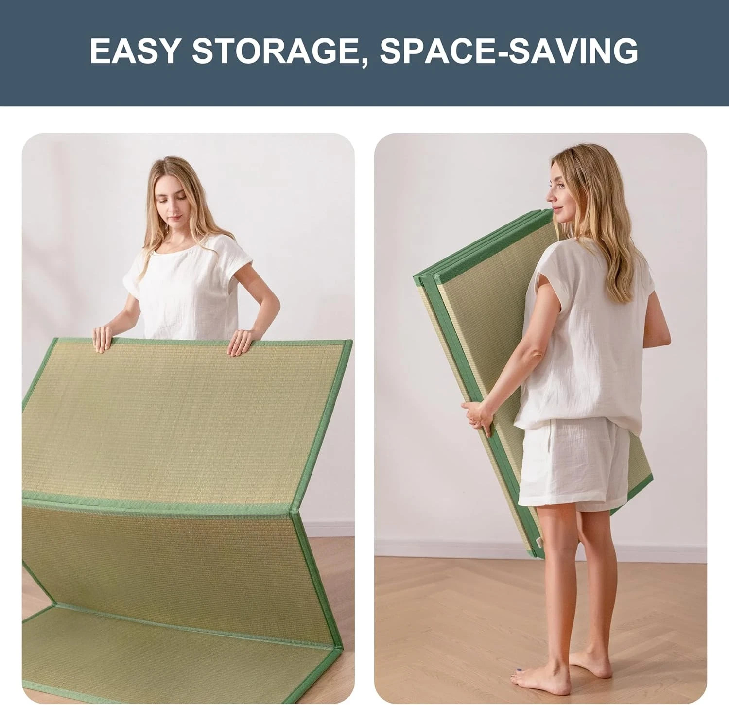 Japanese Tatami Mat 100% Rush Grass Portable Folding Mat Futon Mattress Firm Tra