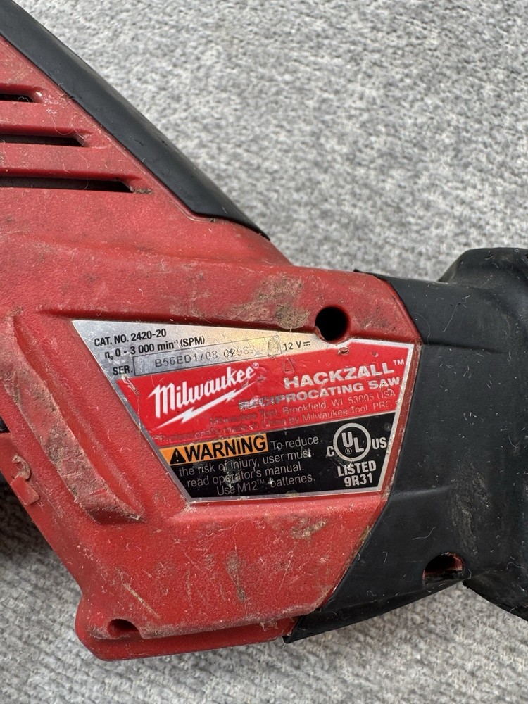 Milwaukee M12 Hackzall Reciprocating Saw 2420-20 Bare Tool Working