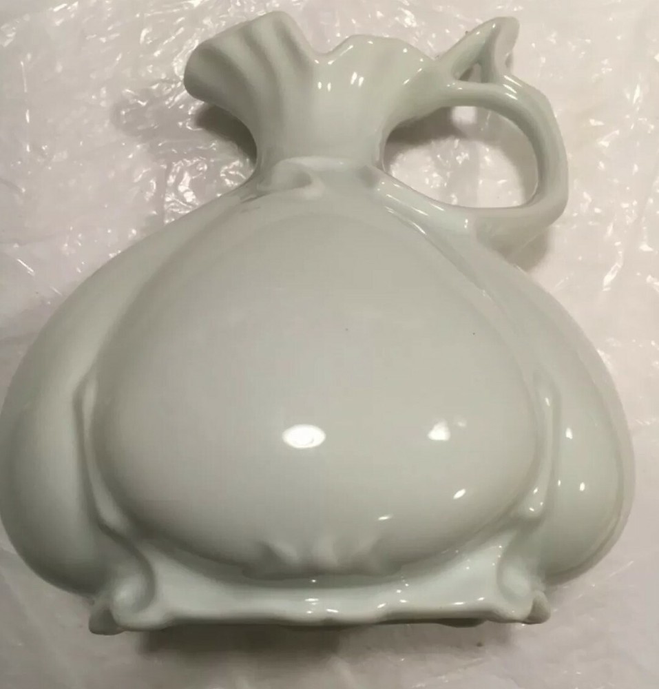 White Porcelain Ceramic Molded Pitcher Japan
