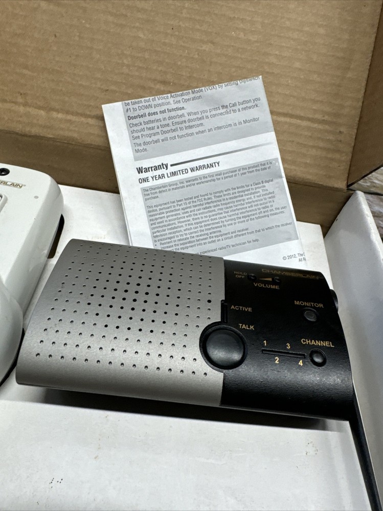 Chamberlain NDIS Wireless Indoor/Outdoor Portable Intercom Has Box Unable Test