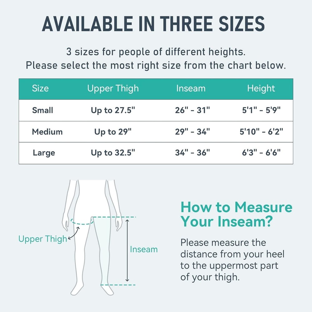 QUINEAR Air Compression Recovery System Sequential Leg Massager Therapy Boots, M