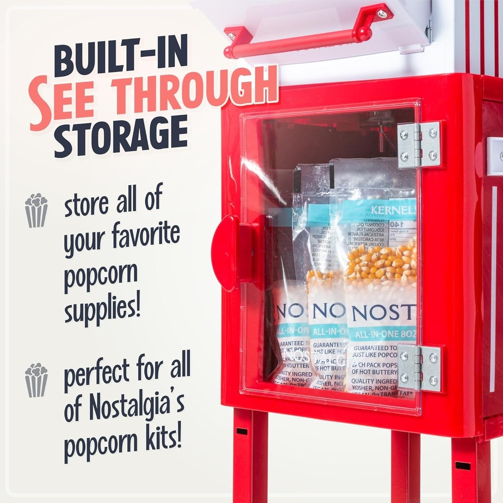 Popcorn Maker Machine Red Vintage Cart