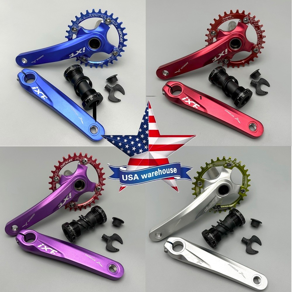 MTB Road Bike Crankset crank arm 170mm BB Narrow Wide Single Chainring 32 34T