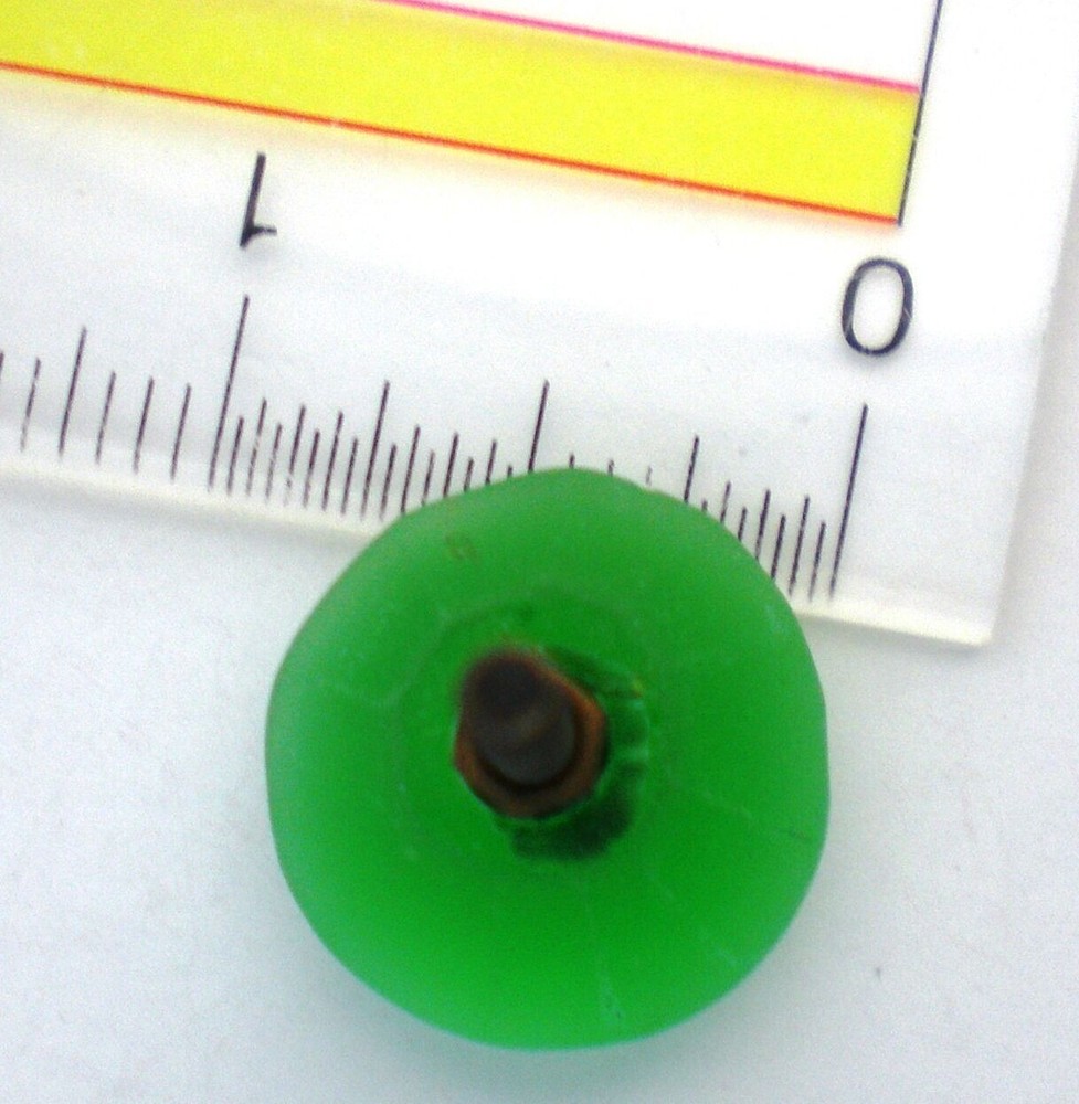 UNUSUAL OLDER FROSTED GREEN GLASS HAND CUT KNOBS PULLS HANDLES
