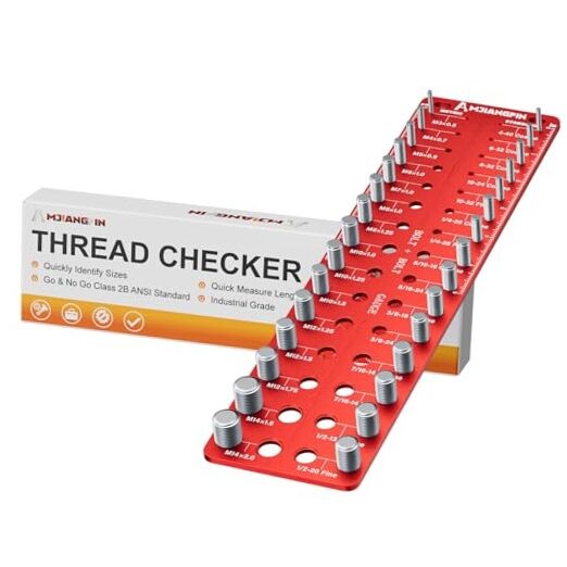 Thread Checker, 30 Nut & Bolt Thread Size Checker 15 Standard &15 Metric, Wall