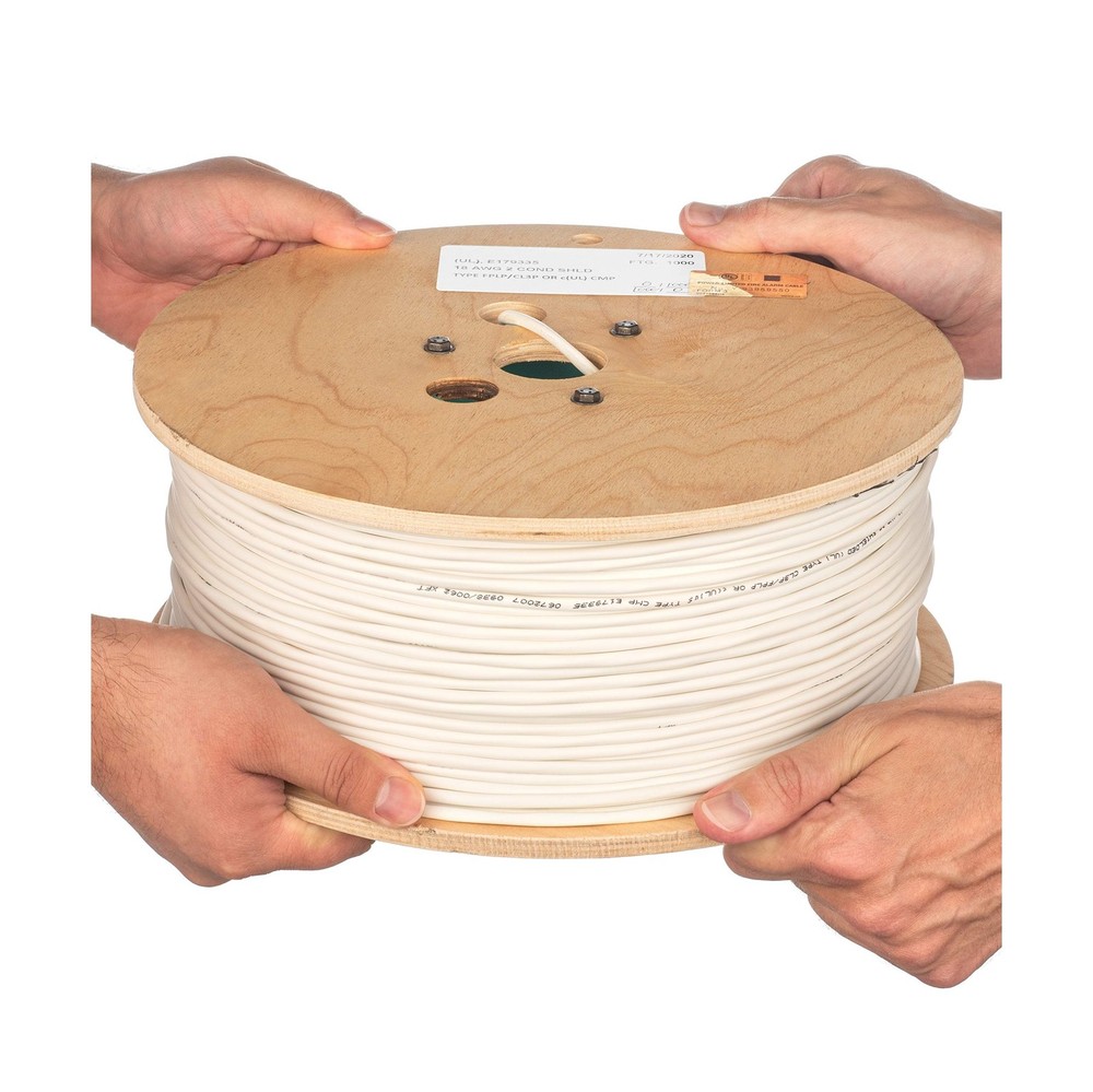 18 AWG 2 Conductor (UL) Certified 100% Copper Type CMP Plenum Rated Shielded ...
