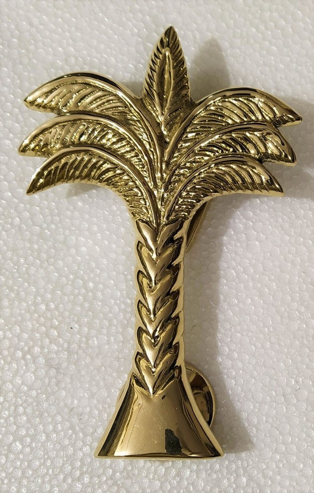 Brass Palm Tree Door Knocker Solid Brass 5.5 inches