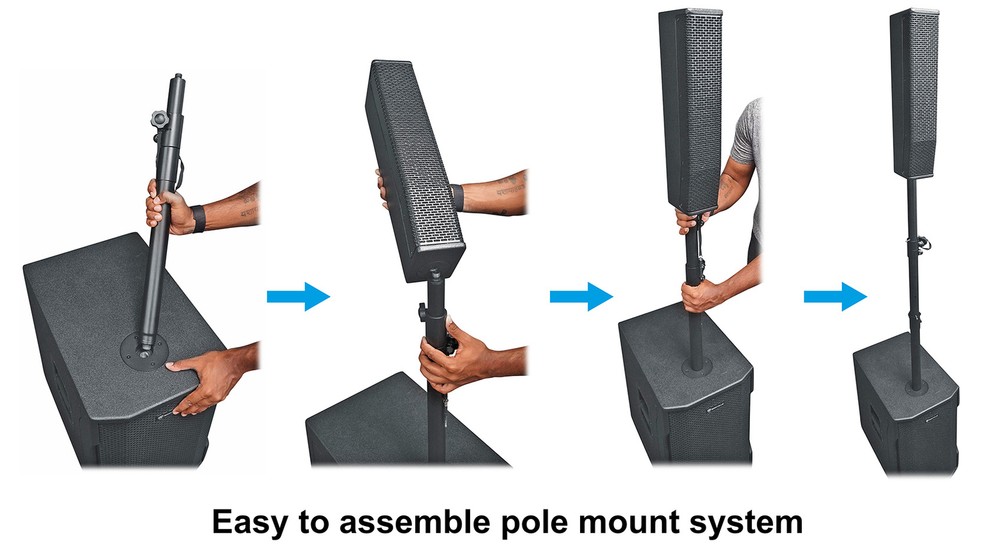 DJ Package w/(2) TITAN COLUMN 12 Powered Array Column Speakers+Subwoofer+Facade