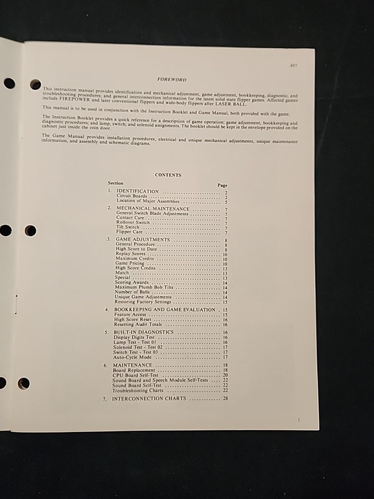 Williams Pinball Solid State Flipper Maintenance Manual Firepower & Later Games