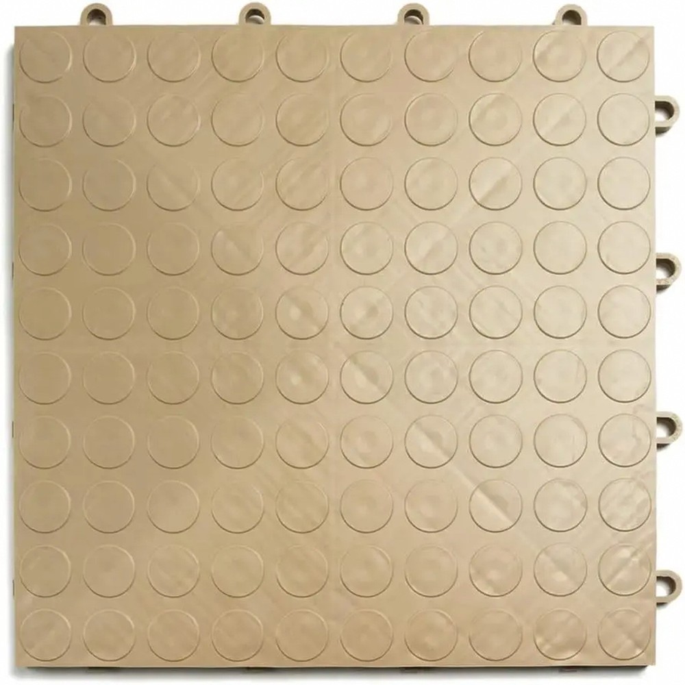Durable Interlocking Garage Floor Tiles, Non-Slip Coin Pattern
