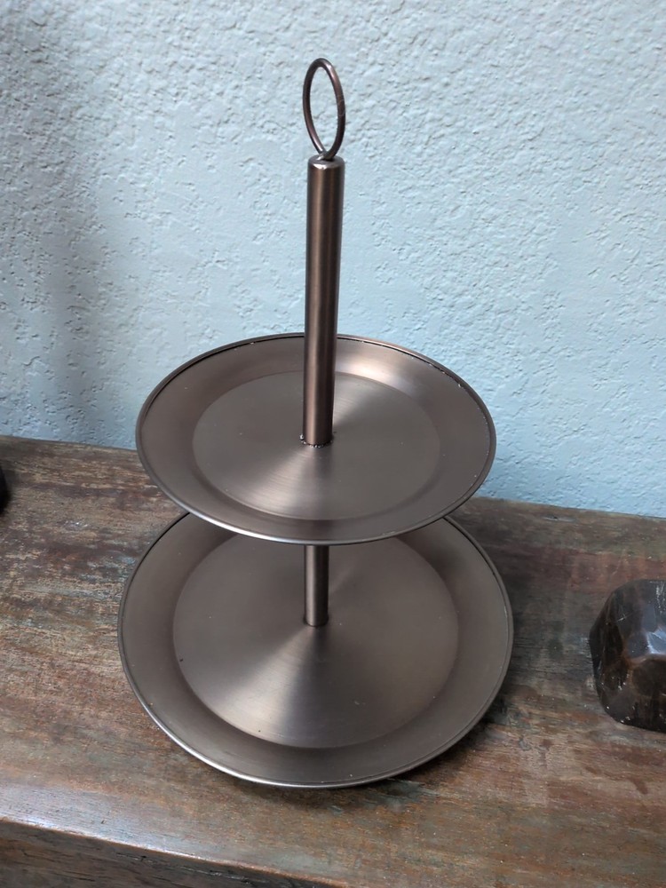 2 Tier Hearth & Hand Copper Circular Metal Server