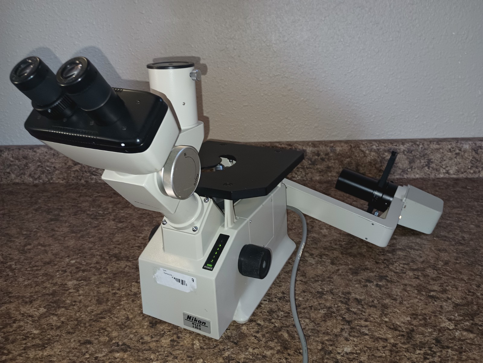 Nikon TMS-F Inverted Microscope, Working But Arm Snapped