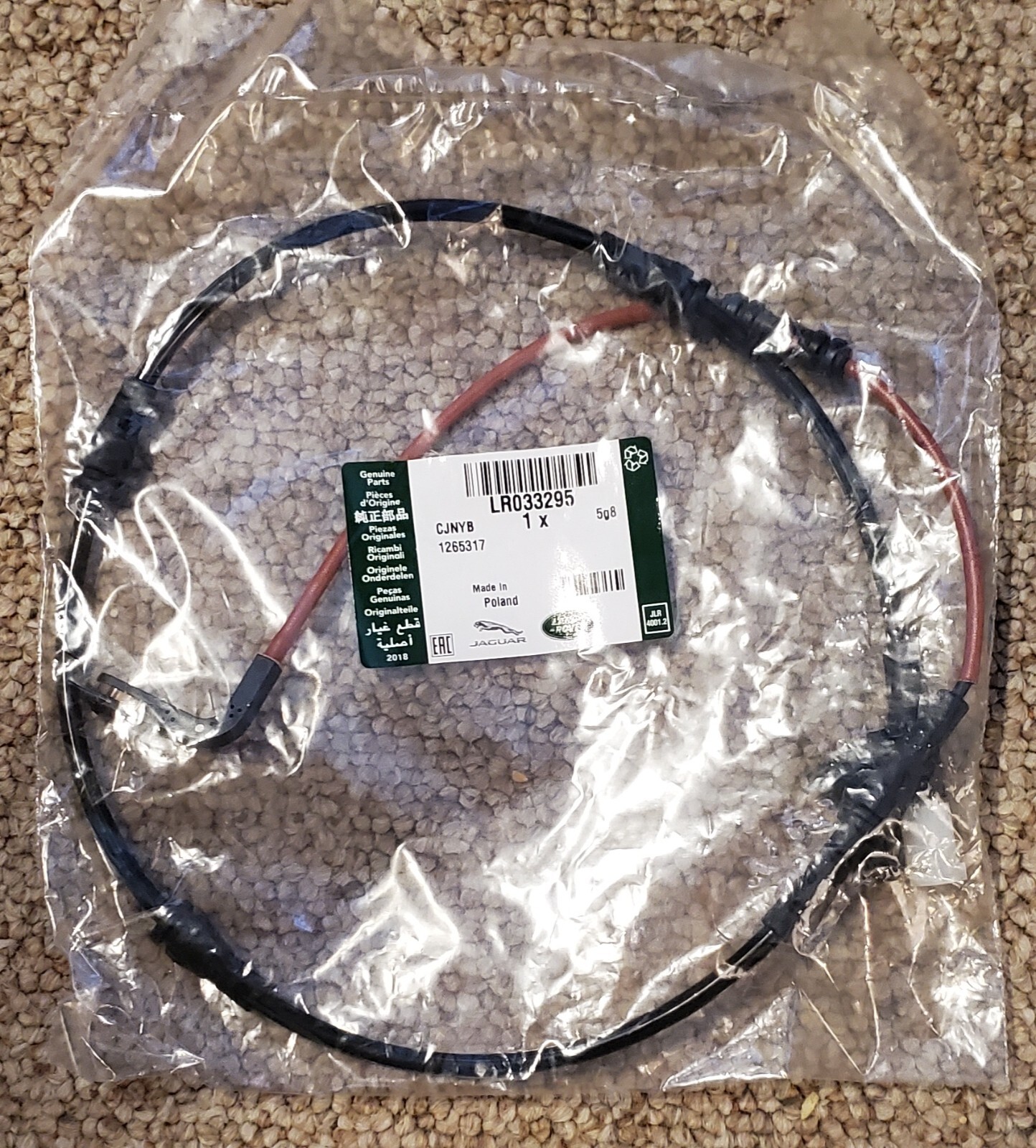 New GENUINE Land Rover REAR Brake Pad Sensor - LR033295 - RR RRSport