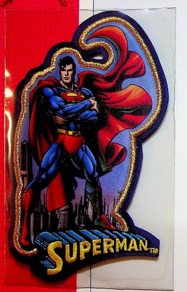 SUPERMAN PATCH on INFO CARD ~ from Willabee & Ward ~ DC COMICS PATCH COLLECTION