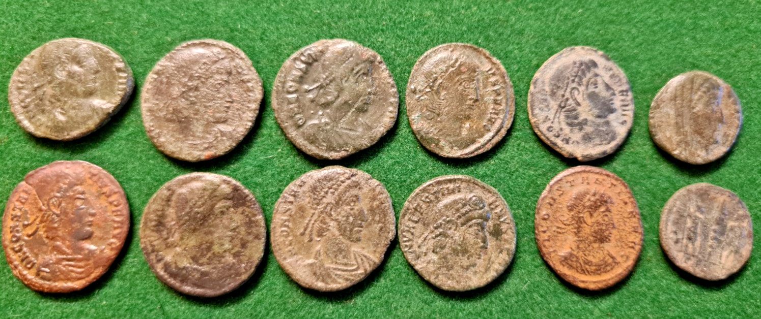 Roman Bronze 3rd-4th Century, Constantine Period  AE3/4 (12 in lot)