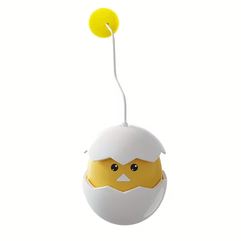 Interactive Cat Toy, Egg Shaker Design with Tumbling Motion
