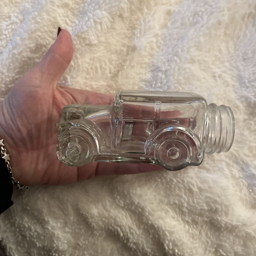 Clear Glass Vintage Car Candy Container