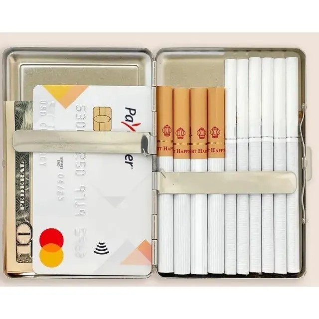 Rainbow Leaf Cigarette Case With Butane Lighter For Kings & 100's