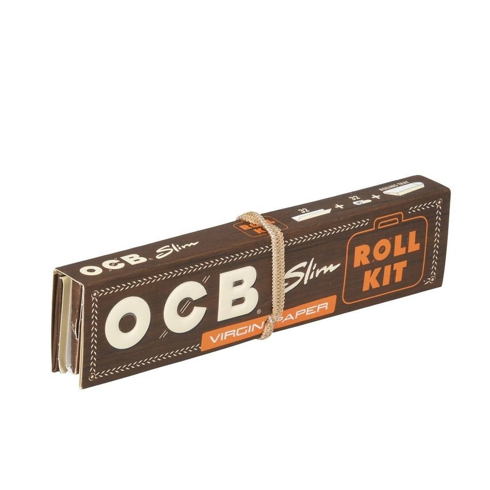 😊OCB✨20 ROLL KITS🔥 UNBLEACHED ROLLING PAPERS + TIPS + TRAY💕💥 SLIM VIRGIN🌟