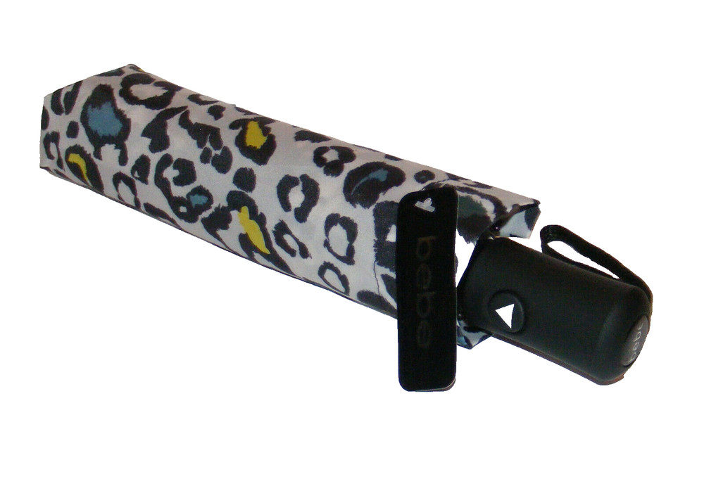 bebe Automatic Open Umbrella Windproof Leopard Print bebe Logo